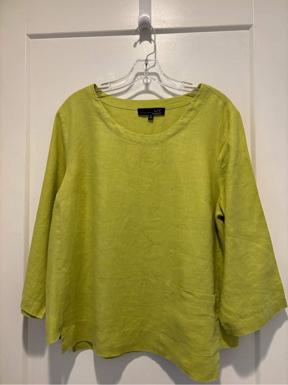 Habitat Lime Scoop Neck Linen Tunic